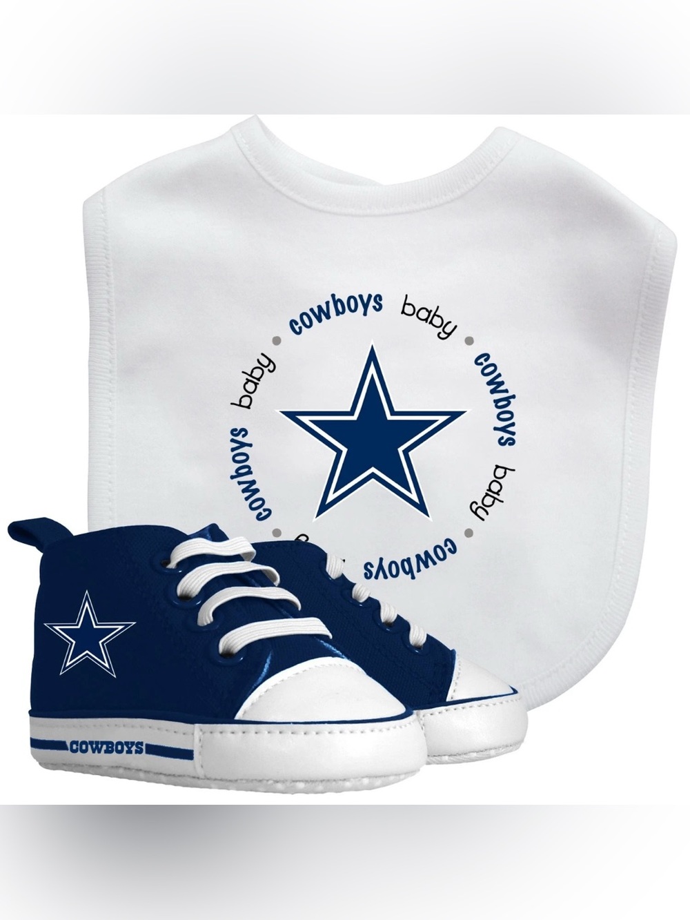 DALLAS COWBOYS Baby Fanatic Star Bib with Matching Pre-Walkers & 2 Pacifiers